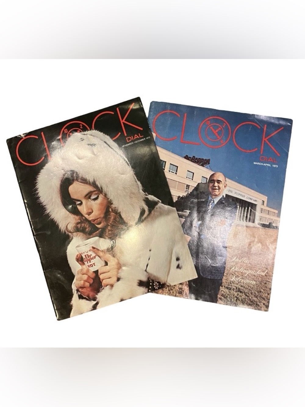 VTG Dr Pepper Clock Dial Magazines Employee Issue 1972 & 1973 Ephemera exclusive